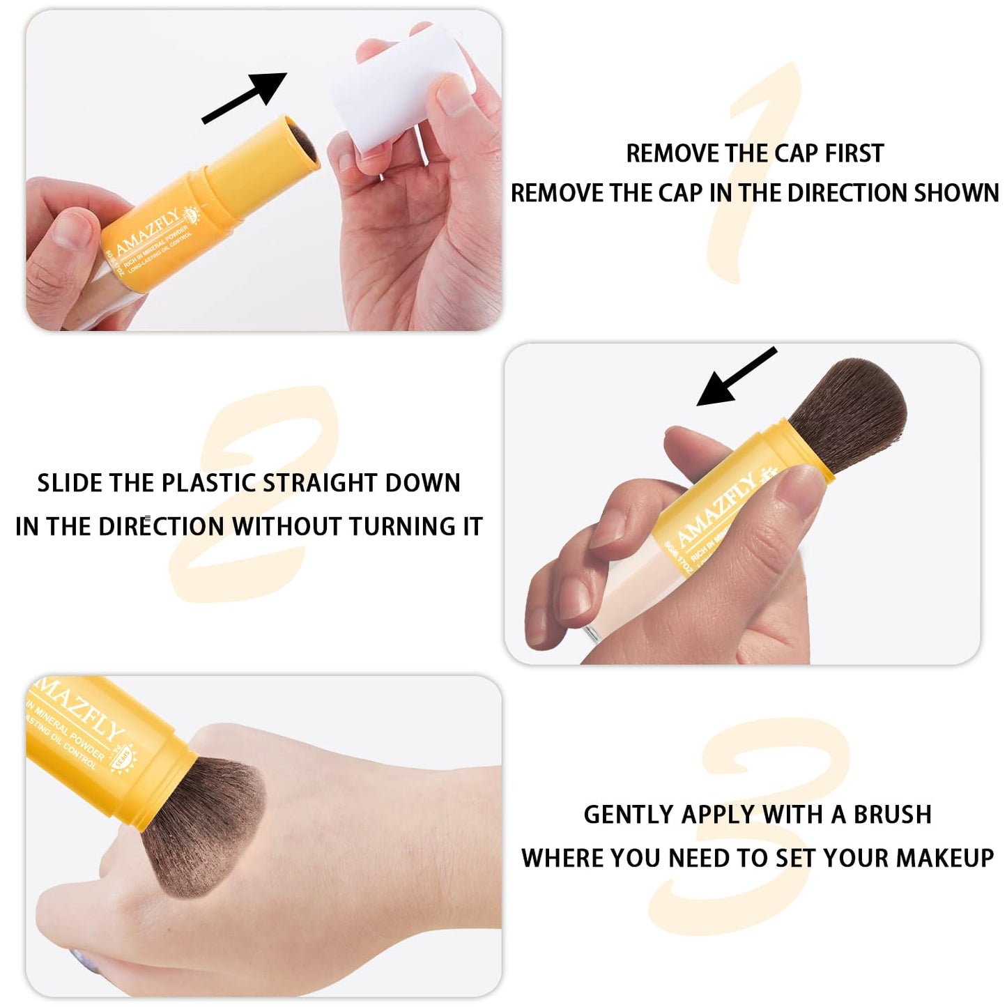 Mineral Sunscreen Setting Powder, SPF 35 Brush Sunscreen Powder for Face & Scalp, Long Lasting Lightweight Breathable, Oil Control Natural Matte Finish for All Skin Type (Medium)