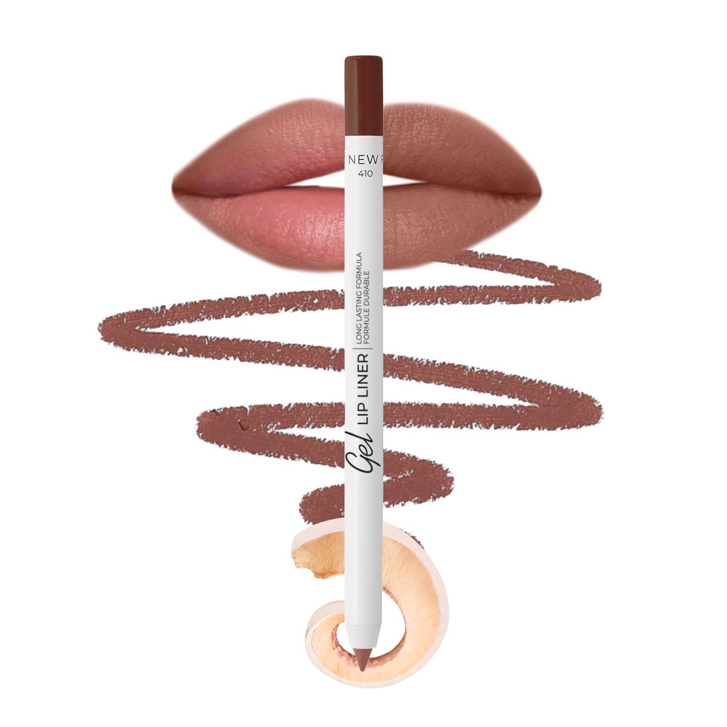 Lamel Gel Lip Liner Pencil - Waterproof 2-in-1 Lip Liner | Nude, 8-Hour Wear, High Pigment, Creamy Texture