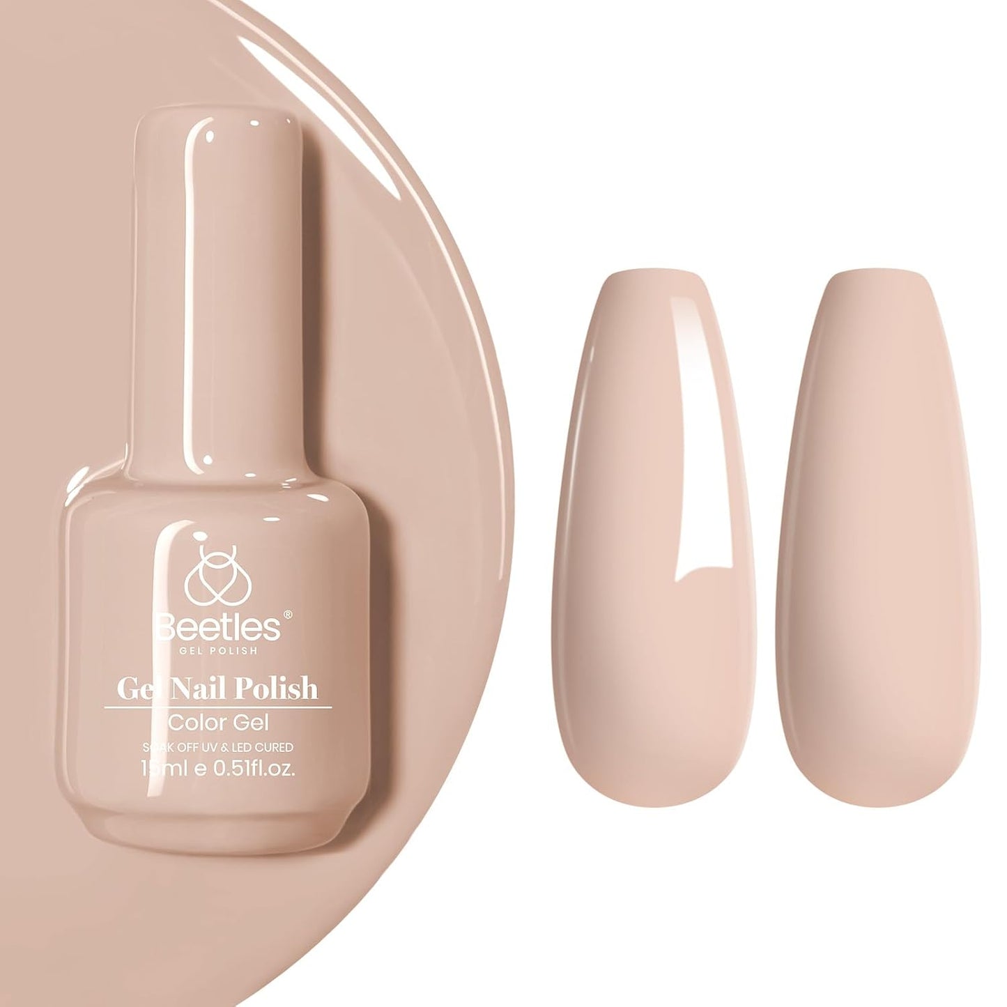 Beetles Mauve Gel Nail Polish - Dusty Rose Pink Purple UV Soak Off | 15ml Long Lasting Glossy Finish for Salon & Home