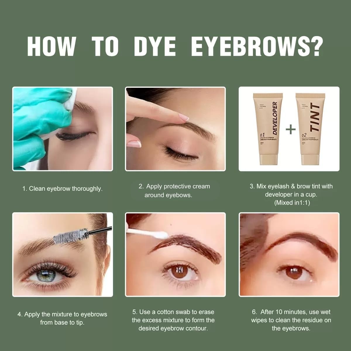 Black Lash & Brow Color Kit - Instant, Long-Lasting Eyelash & Eyebrow Coloring for Salon & DIY Home Use