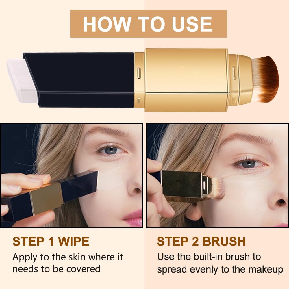 Double Head Foundation Stick - 2 IN 1 Color Changing Concealer & Hydrating Makeup | Lightweight & Portable