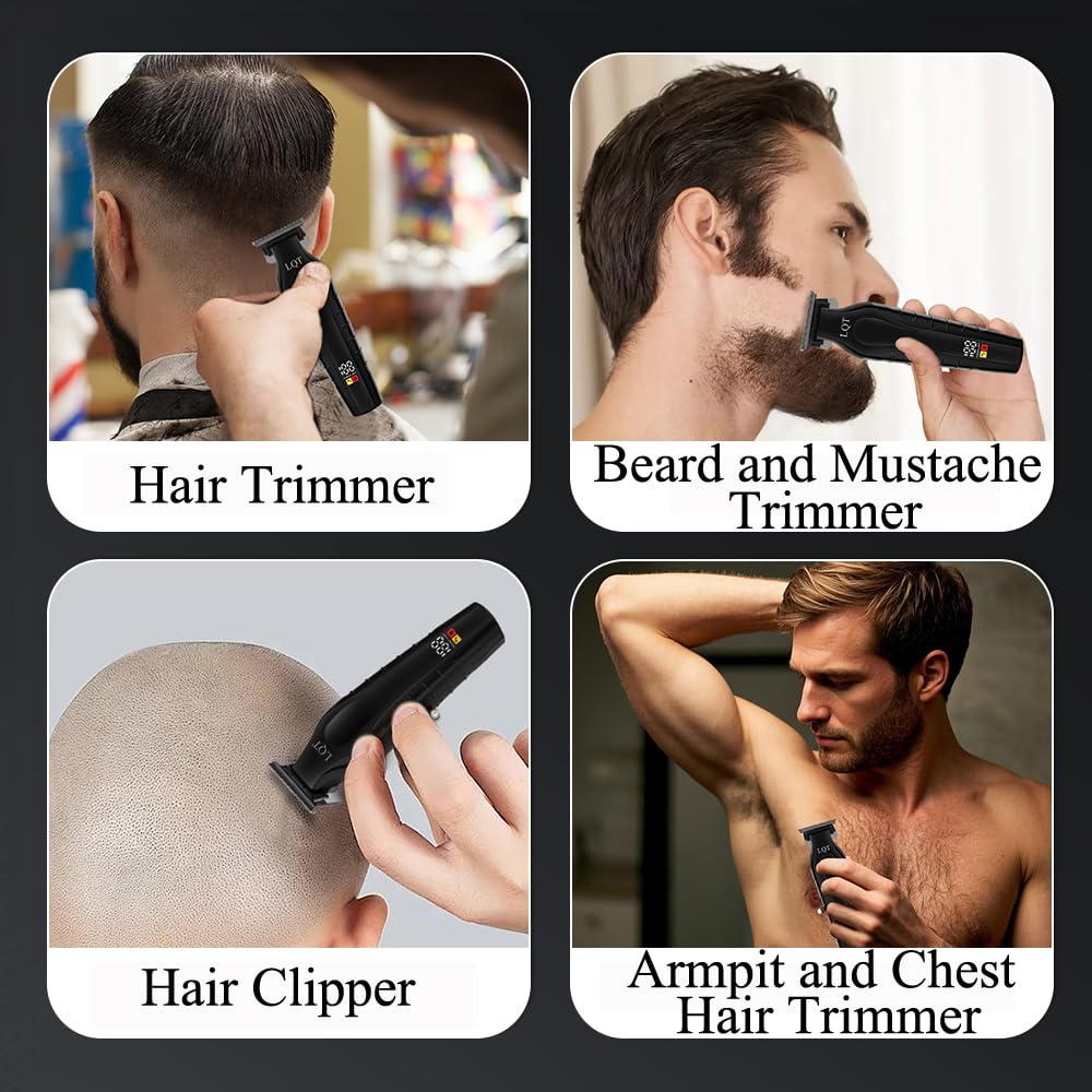 LQT 902 Professional Hair Trimmer for Men Cordless Beard and Mustache Trimmer Rechargeable Electric T Liners Clippers with Led Display and Luxury Gifts Box to Son Husband Father Men Gift