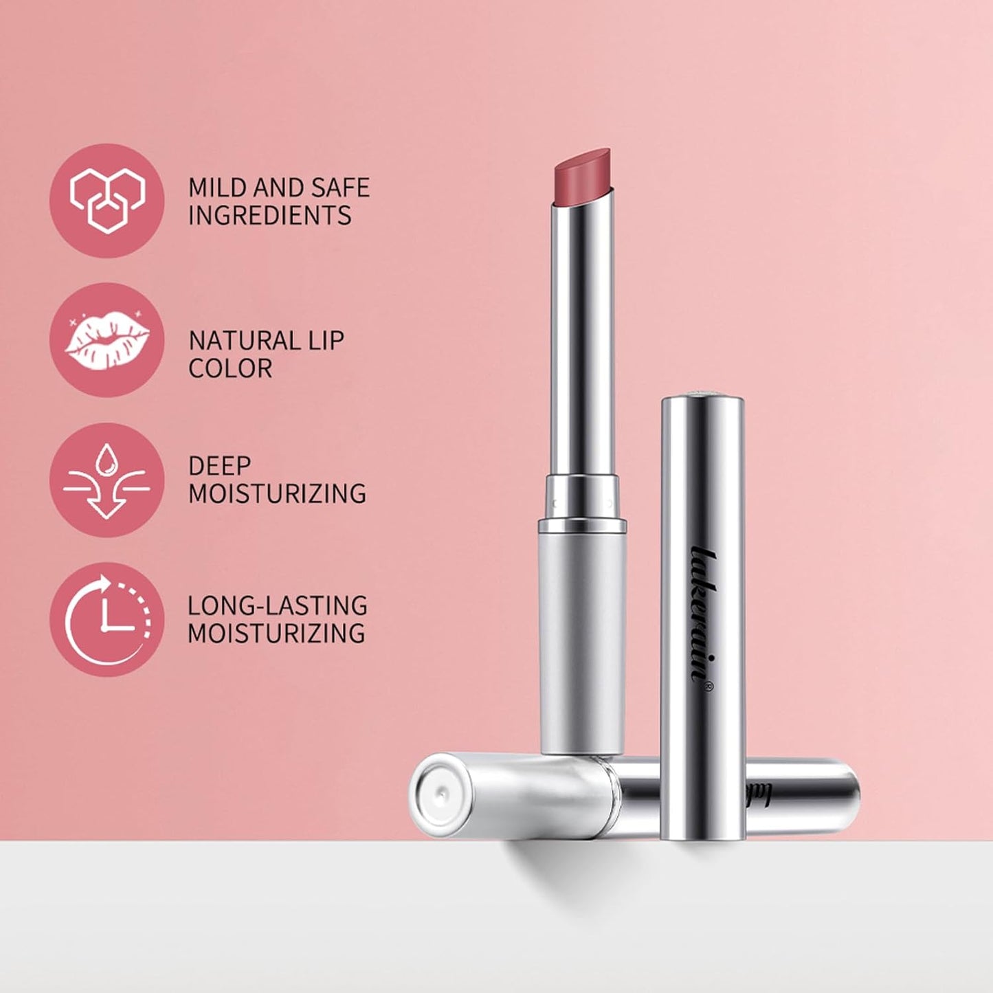 Tinted Lip Balm Set - Black & Pink Moisturizing Lipstick | Hydrating, Lightweight Cherry Lip Stain (2 Pcs)