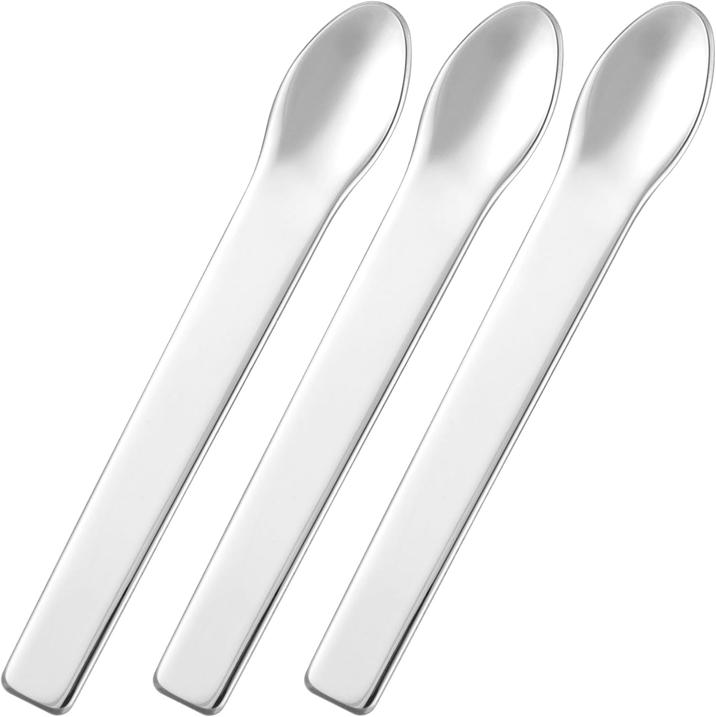 Pndeyo Mini Stainless Steel Makeup Spatula Set - 3 Reusable Cream Applicators for Skincare | 2.87x0.49in Silver Tools