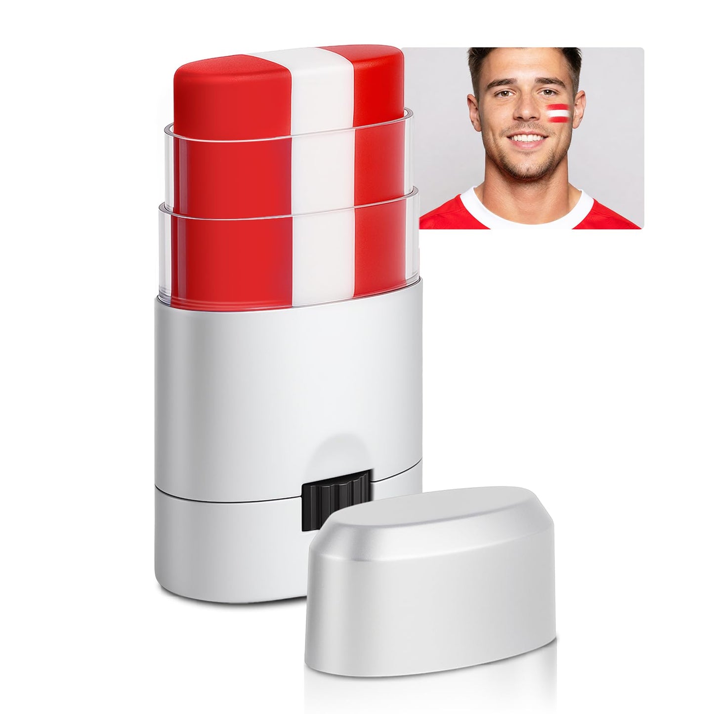 Red White and Red Face Body Paint Stick for World Cup 2026, Patriotic Flag Accessories Football Eye-black Stick for World Cup Party Favors Sports Fan Makeup (Canada England Japan Switzerland Poland)