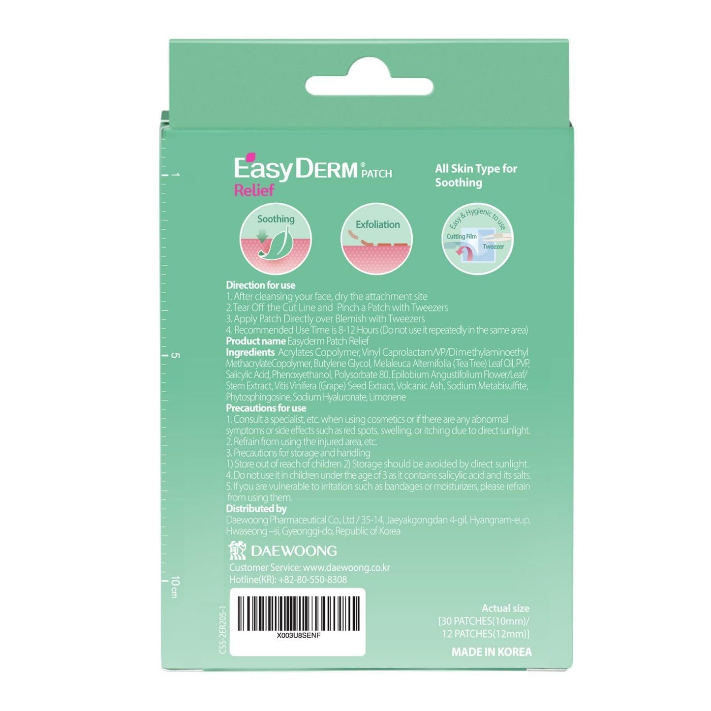 EasyDerm Relief Invisible Patch 4 Packs (168 Patches) | 10,000 ppm Tea Tree Oil, Ultra-Slim 0.1mm, Waterproof Acne Patch, Clear Skin Essential for Daily Care, Summer & Travel Essentials