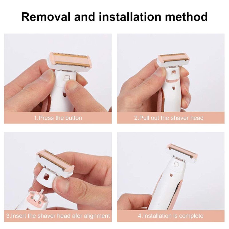 6PCS LinMei Razor Replacement Heads Compatible for Finishing Touch Flawless Body Rechargeable Ladies Shaver and Trimmer with 2 Cleaning Brush