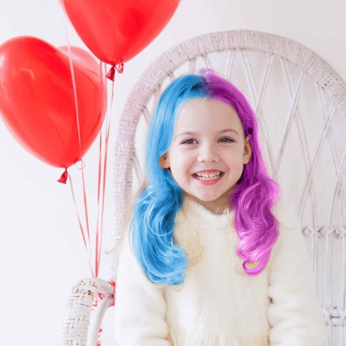 Hair Chalk Comb Set for Kids - Temporary Bright Washable Color Dye | 5 Pink + 5 Blue, Perfect for Birthday & Halloween Gifts