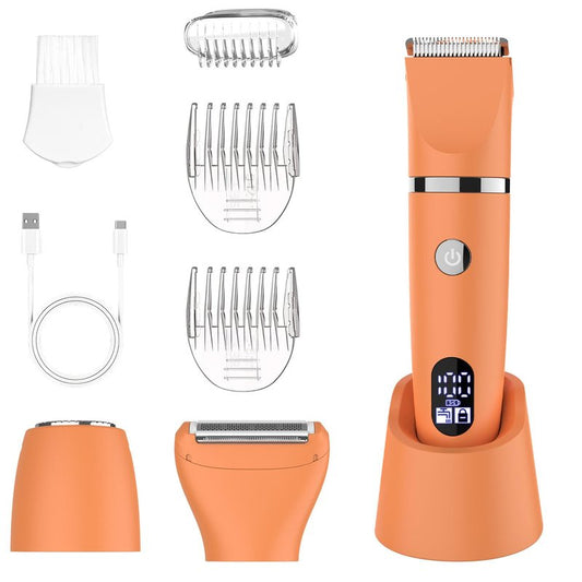 Zivelier 3-in-1 Electric Razor IPX7 Waterproof Bikini Trimmer Wet & Dry Use Painless Personal Trimmer Groomer for Ladies Face Body Legs Bikini Public Hairs Electric Lady Shaver with Replaceable Heads