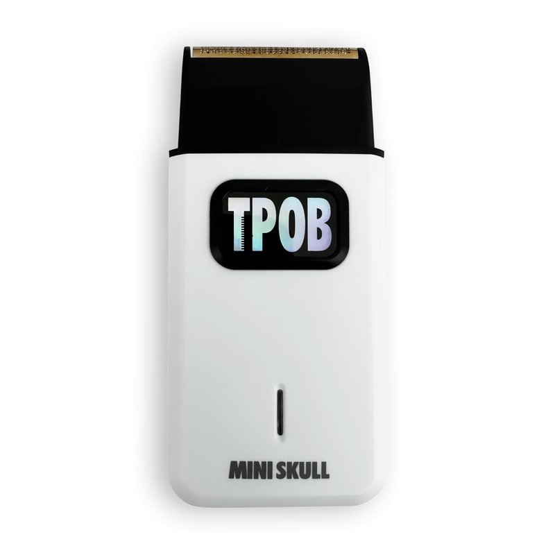 TPOB Mini Skull Single Shaver Compact Design that can fit in Your Pocket with a Turbo Charged Motor, Perfect for Both Professional and at-Home use (White)