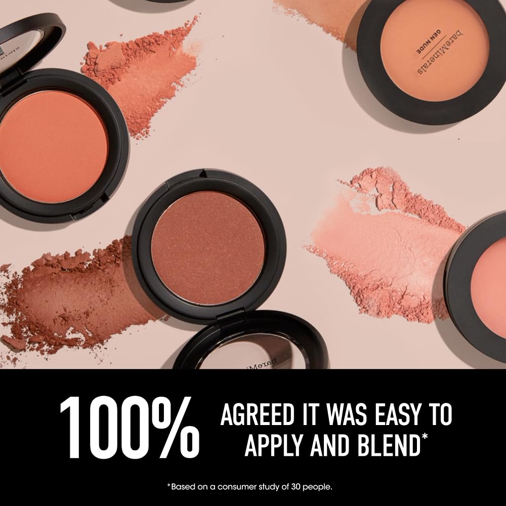 bareMinerals Gen Nude Powder Blush - Mineral-Based Pressed Blush for All Day Wear | Buildable Coverage, Matte Finish