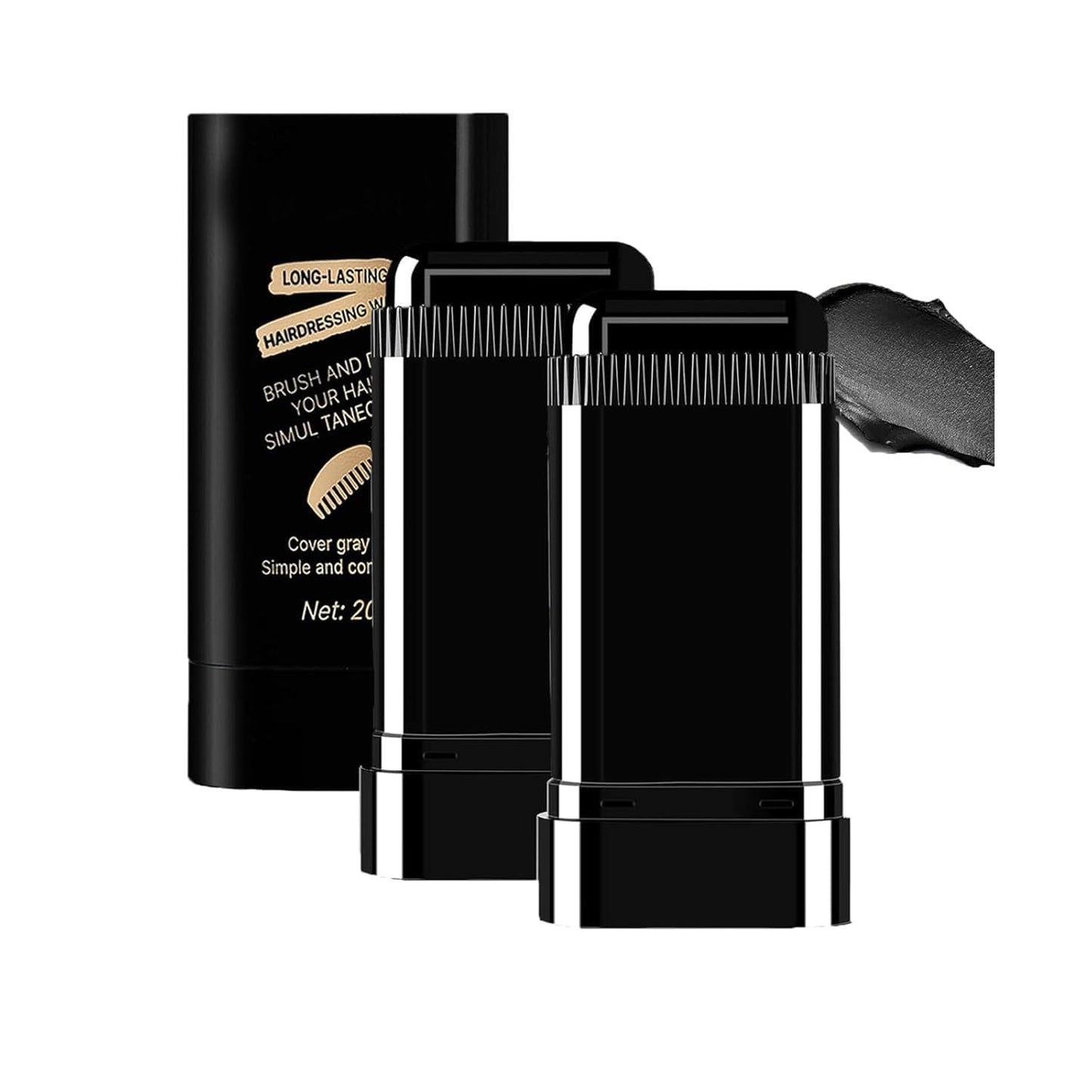 2-in-1 Hair Color Stick & Comb - Long-Lasting Waterproof Touch-Up for Men & Women | Black