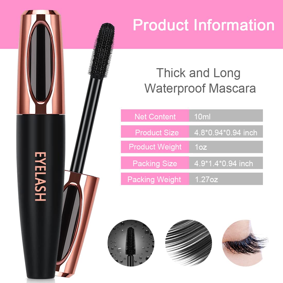 4D Silk Fiber Lash Mascara - Lengthening & Thickening, Waterproof | 2 Pack for All-Day Wear