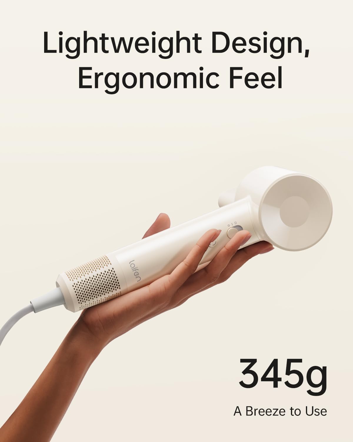 Laifen Hair Dryer - Negative Ionic Blow Dryer with 100,000 RPM Motor | Lightweight, Fast Drying & Low Noise