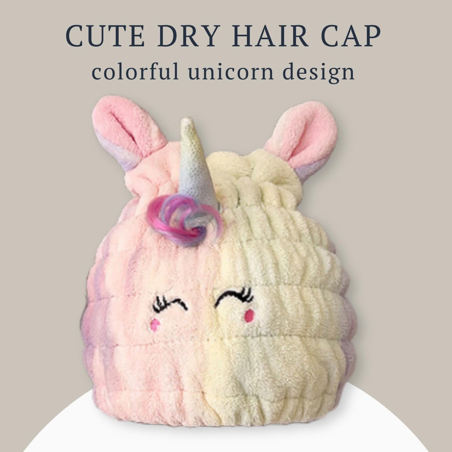 LCBD Microfiber Hair Towel Wrap for Kids, Unicorn Dry Hair Cap Suck Water, Absorbent Quick Girls Boys Hair Drying Towel, Lightweight Bouncy Hat Headscarf for Wet Hair
