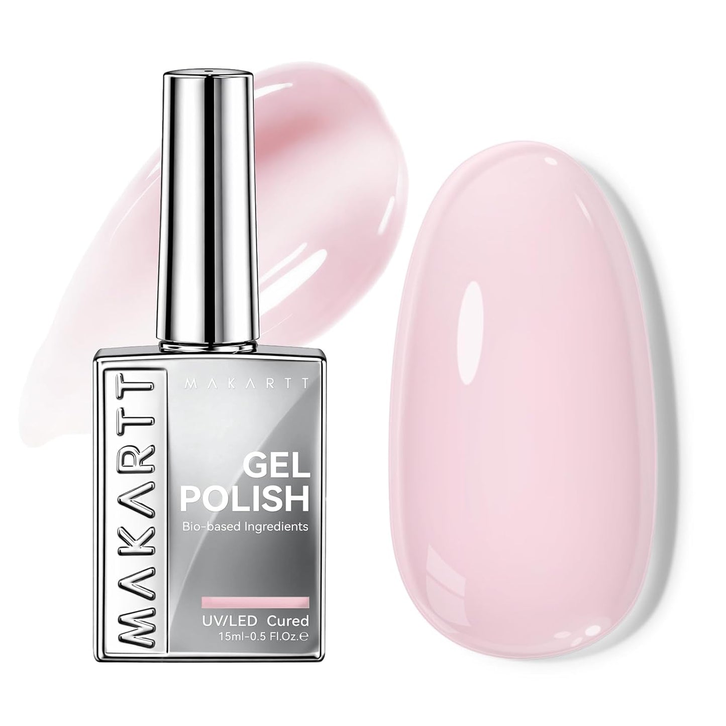 Milky Pink Gel Nail Polish - Hema-Free 15ML Jelly Formula | Sheer Translucent Effect for DIY Manicure