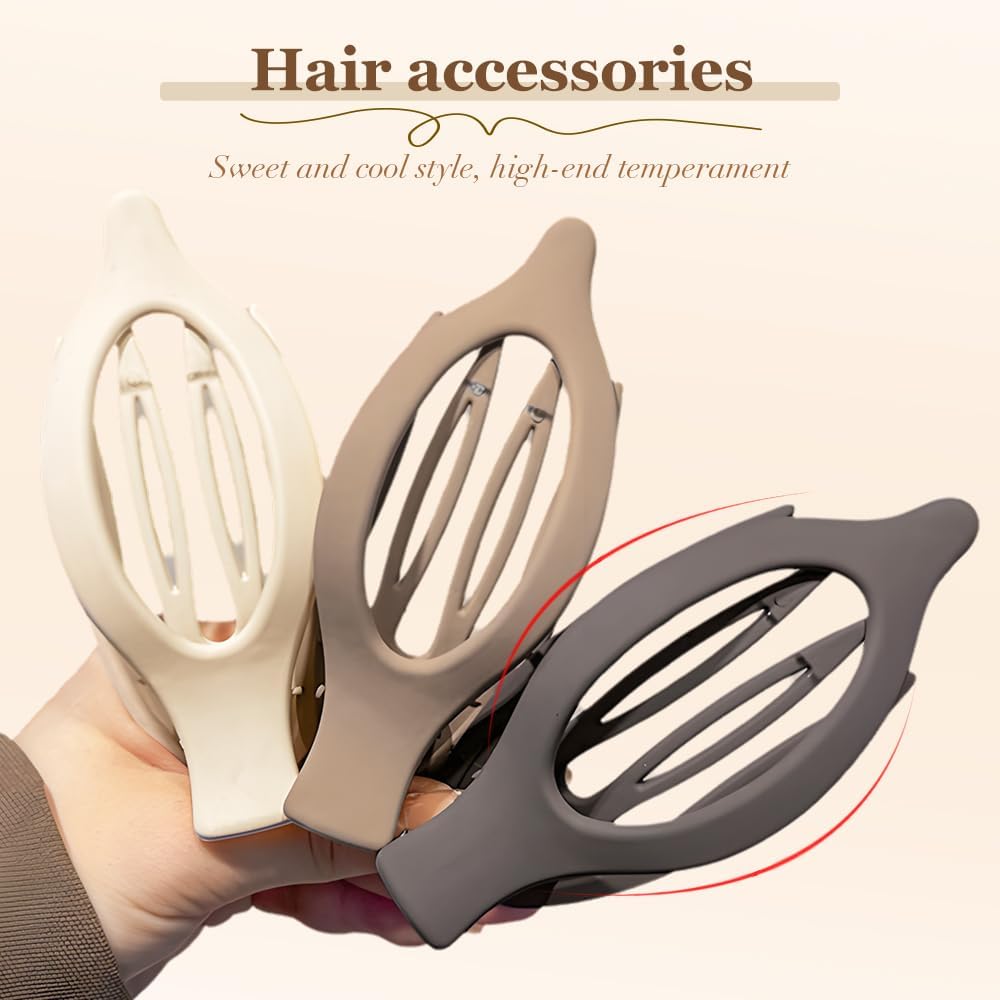 Flat Hair Clips for Women - 3PCS No-Slip Grip Claw & Duckbill Styling Accessories | Perfect for Thick or Thin Hair