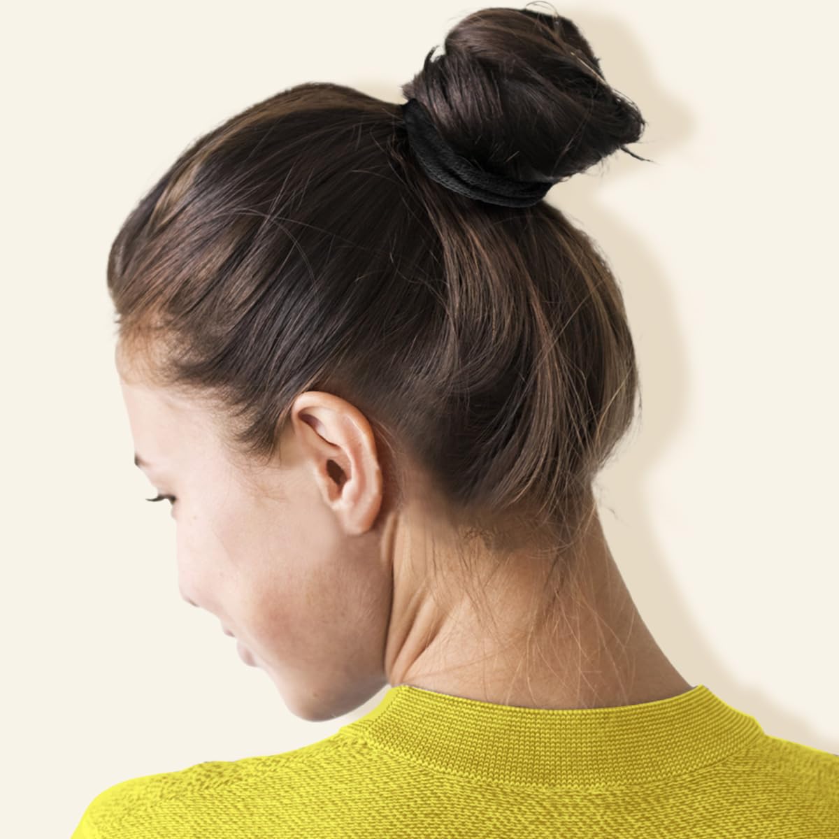 IKOCO Black Hair Ties - 150PCS No Damage Cotton Seamless Ponytail Holders for Thick Hair