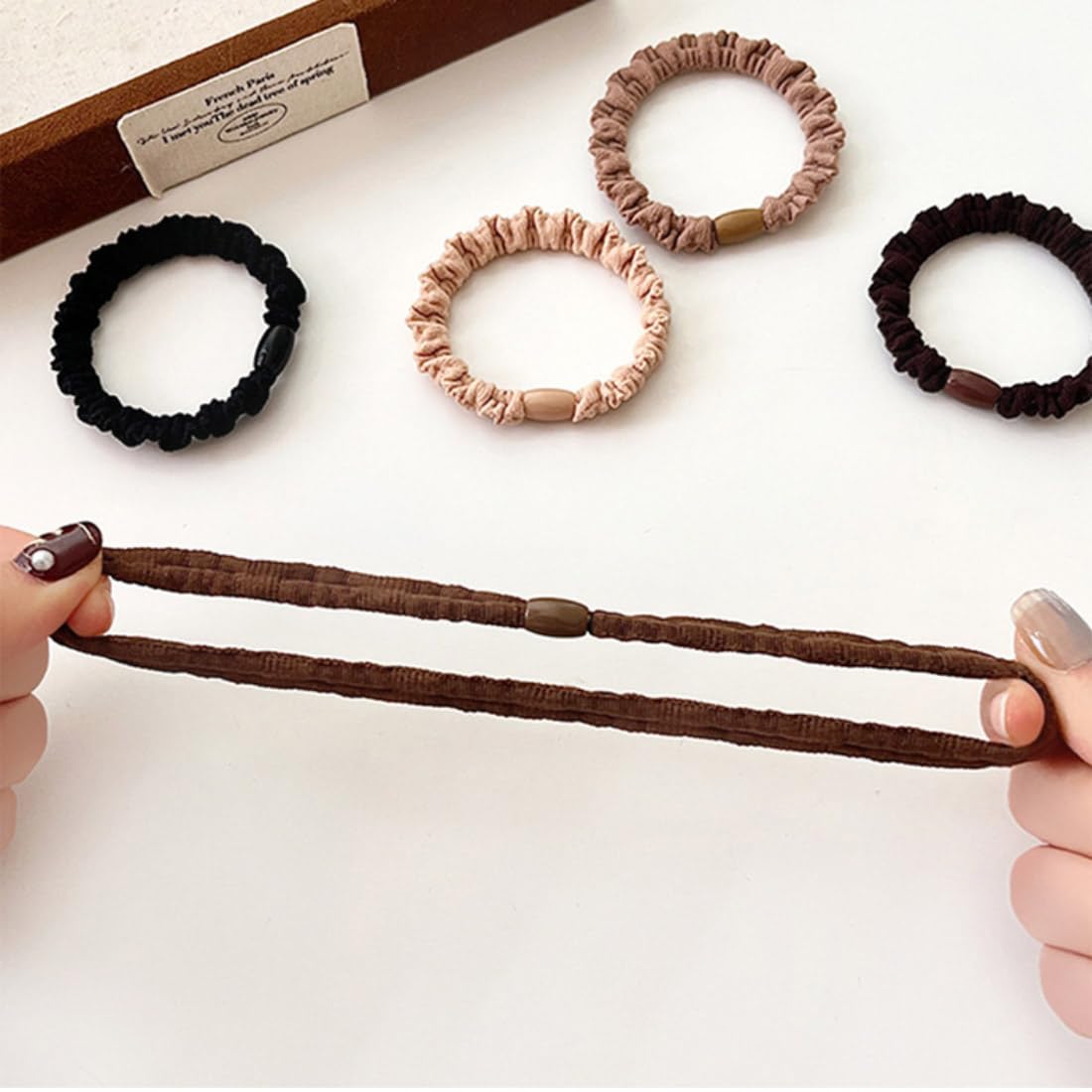 10 PCS Fabric Scrunchies for Women Simple Durable Elastic Hair Tie for Thick Hair No Damage
