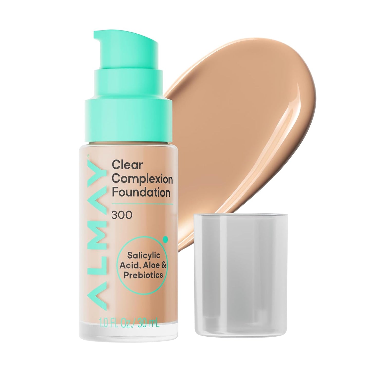 Almay Clear Complexion Foundation - Oil-Free Makeup for Acne-Prone Skin | Buildable Coverage, Soft-Matte Finish, 1 fl oz