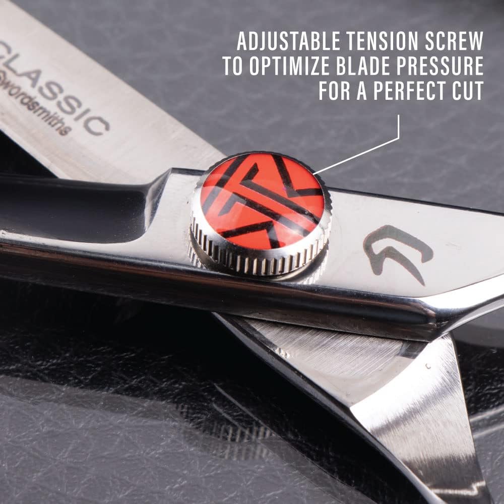 Tokko Katana Hair Cutting Scissors - 440C Japanese Stainless Steel Barber Shears | 6.5" with Adjustment Screw & Leather Case