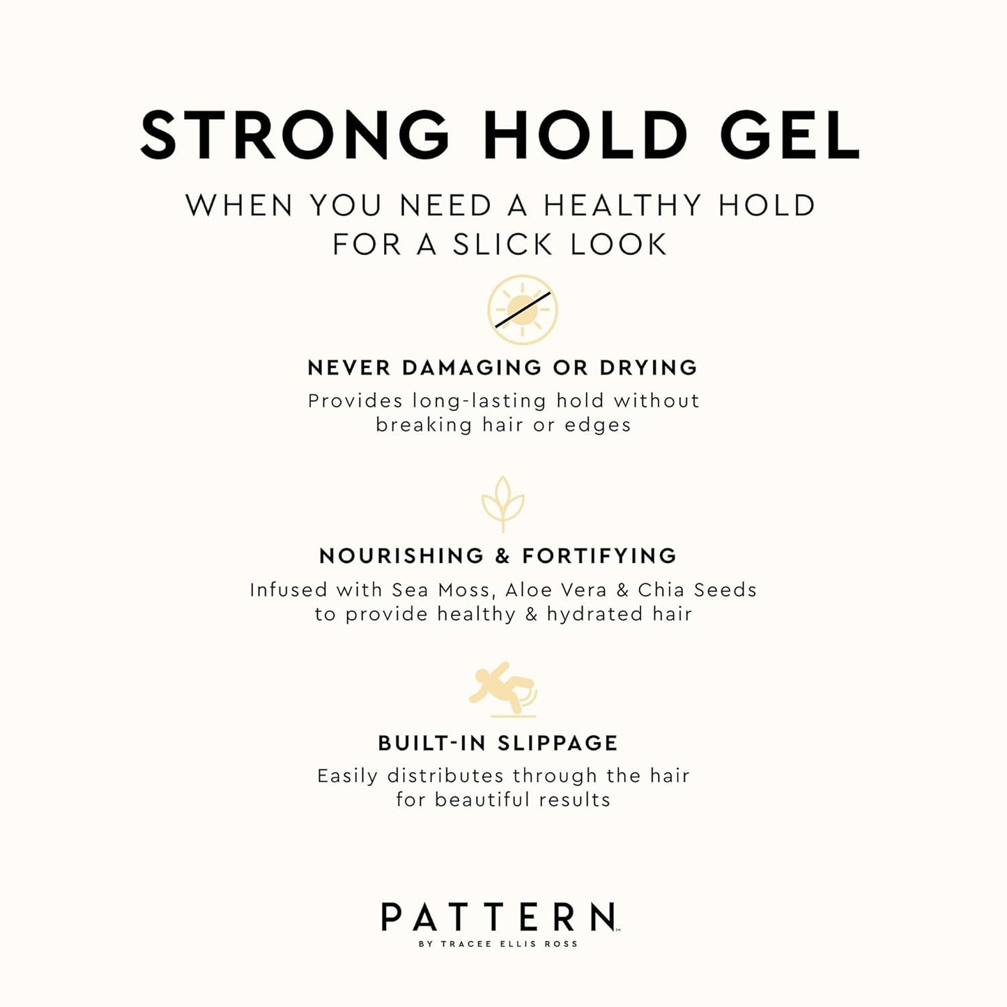 PATTERN Beauty Strong Hold Hair Gel - Firm Hold with Sea Moss for Curly Hair 3A-4C