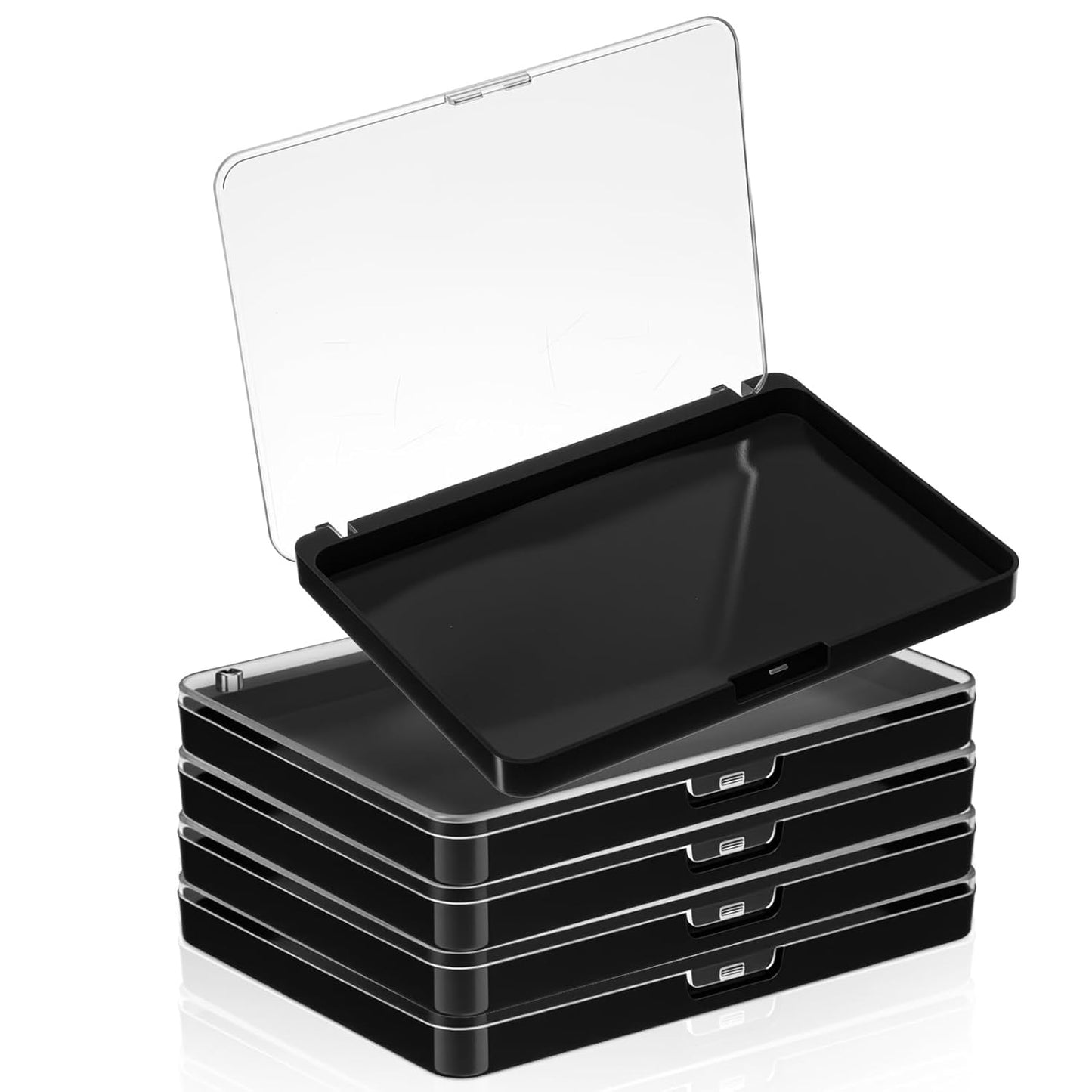 Magnetic Makeup Palette - 5 Pack Frosted Clear Top | Empty Eyeshadow Storage Box for DIY Cosmetics (5.5 x 4 Inch)