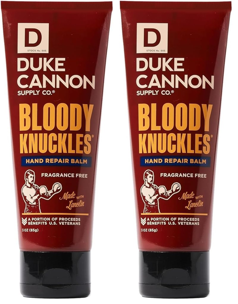Duke Cannon Bloody Knuckles Hand Repair Balm - Unscented Moisturizing Cream, Non-Greasy Lanolin Formula for Dry, Cracked Hands, 3 oz. (Travel Size) (Pack of 2)