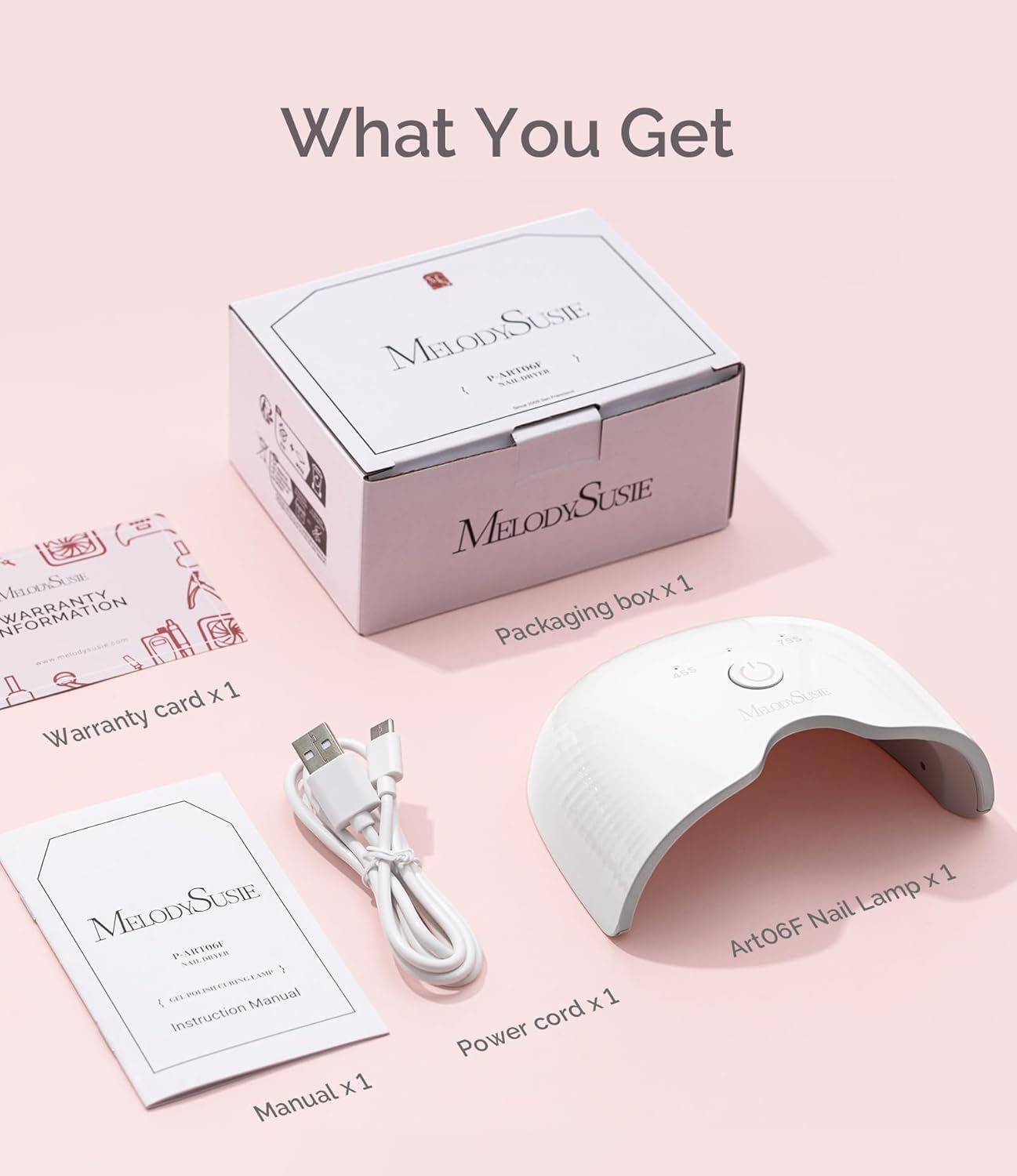 Mini LED UV Nail Lamp - Lightweight Nail Dryer for Soft Gels | Cures Base & Top Coat, White