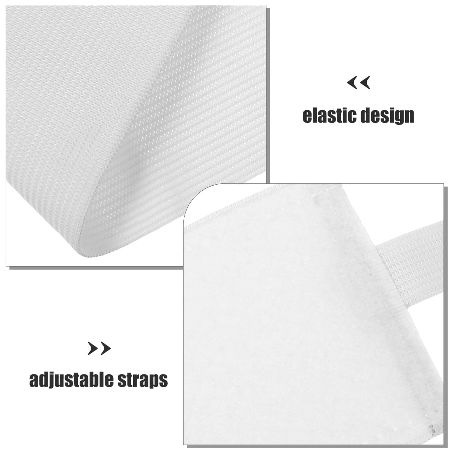 POPETPOP Adjustable White Captain Armband 4-Pack for Soccer Football Basketball Team Sports Elastic Blank DIY Player Bands 17.71X2.75In