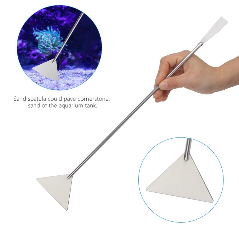 Liveek Aquarium Aquascape Tools Kit 15in, 4 in 1 Anti-Rust Aquatic Plant Aquascaping Tool Stainless Steel Tweezers Scissor Spatula for Aquarium Tank Clean Fish Tank Aquascape Accessories Set(Silver)