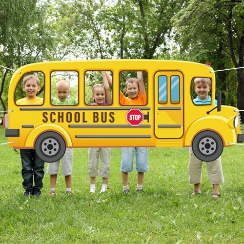 Back to School School Bus Photo Prop – 76.2 x 33 Inch Backdrop