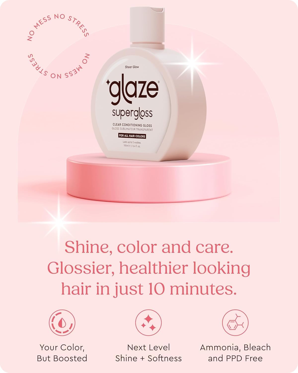 Supergloss Clear Hair Gloss Mini - Lightweight Shine & Damage Repair | Travel Size 1.7 oz