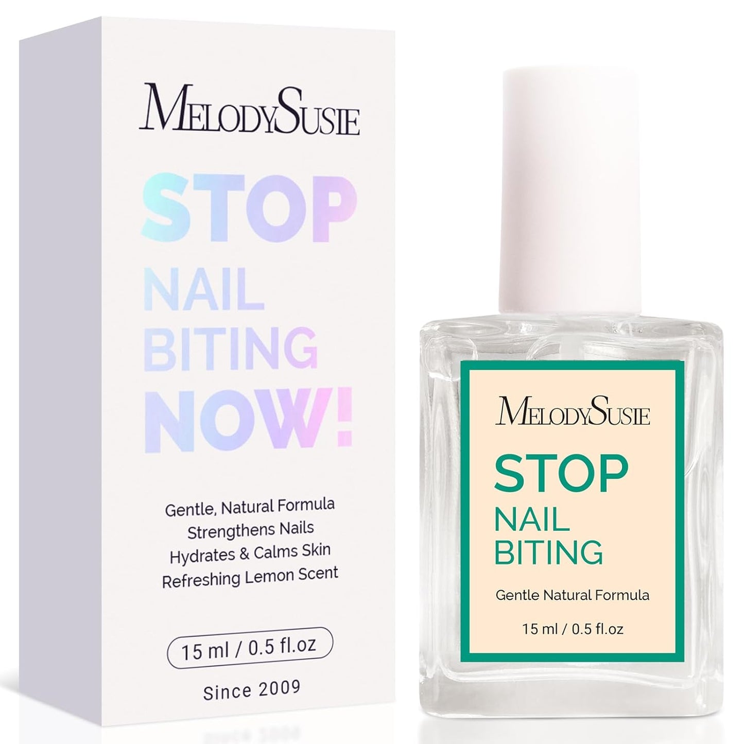 MelodySusie Nail Biting Treatment - Quick-Dry Bitter Polish to Stop Nail Biting | 15ML