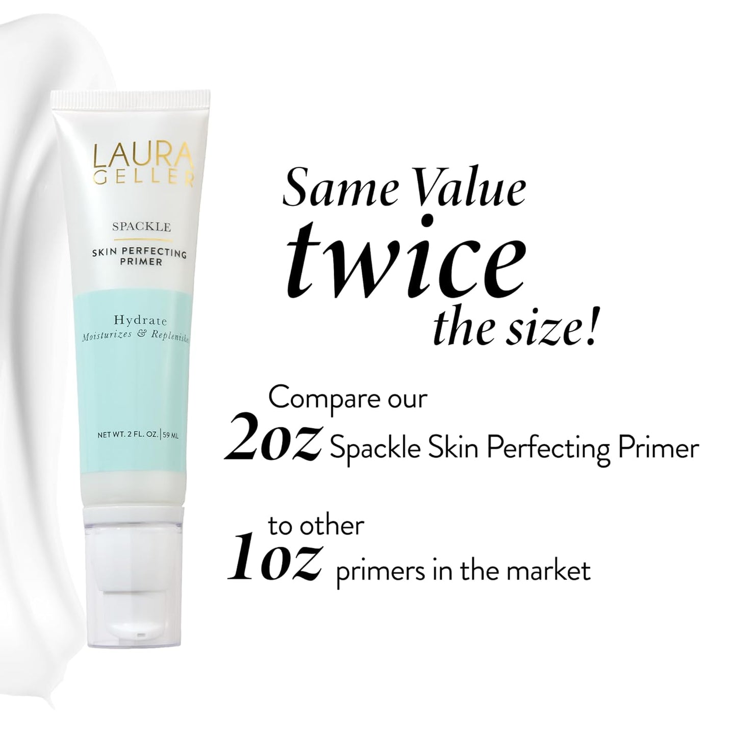 Spackle Primer by Laura Geller - Hydrating Hyaluronic Acid Makeup Primer for Mature Skin | Super Size 2 Fl Oz