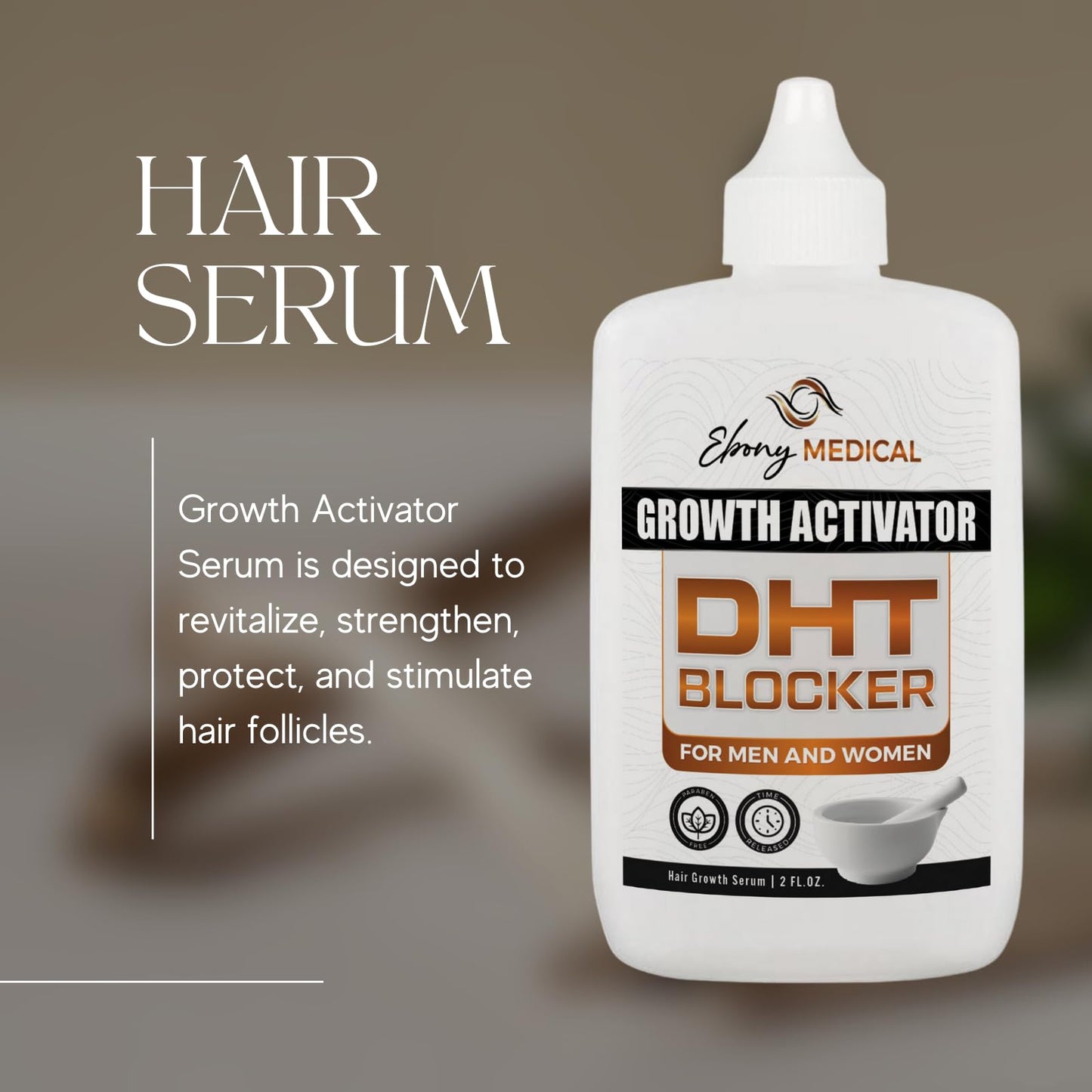 Ebony Medical Hair Support Serum – DHT-Blocking Procapil Formula – Strengthens Thinning Hair & Scalp Health – Liposomal Scalp Serum for Fuller, Thicker Hair – 2 fl oz