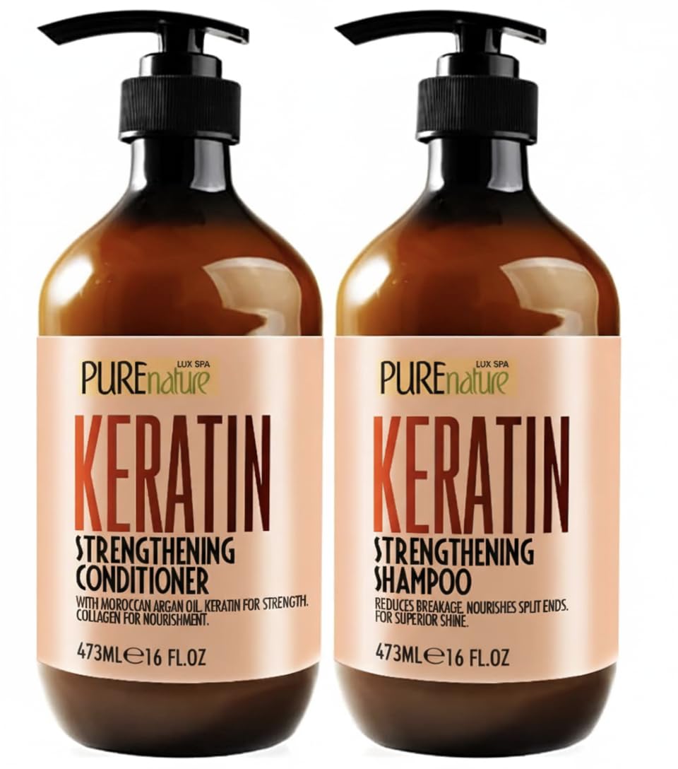 Oily Hair Shampoo and Conditioner Set - Sulfate-Free Moisturizing Formula for Flaky Scalps | 16 Fl Oz (Set of 2)