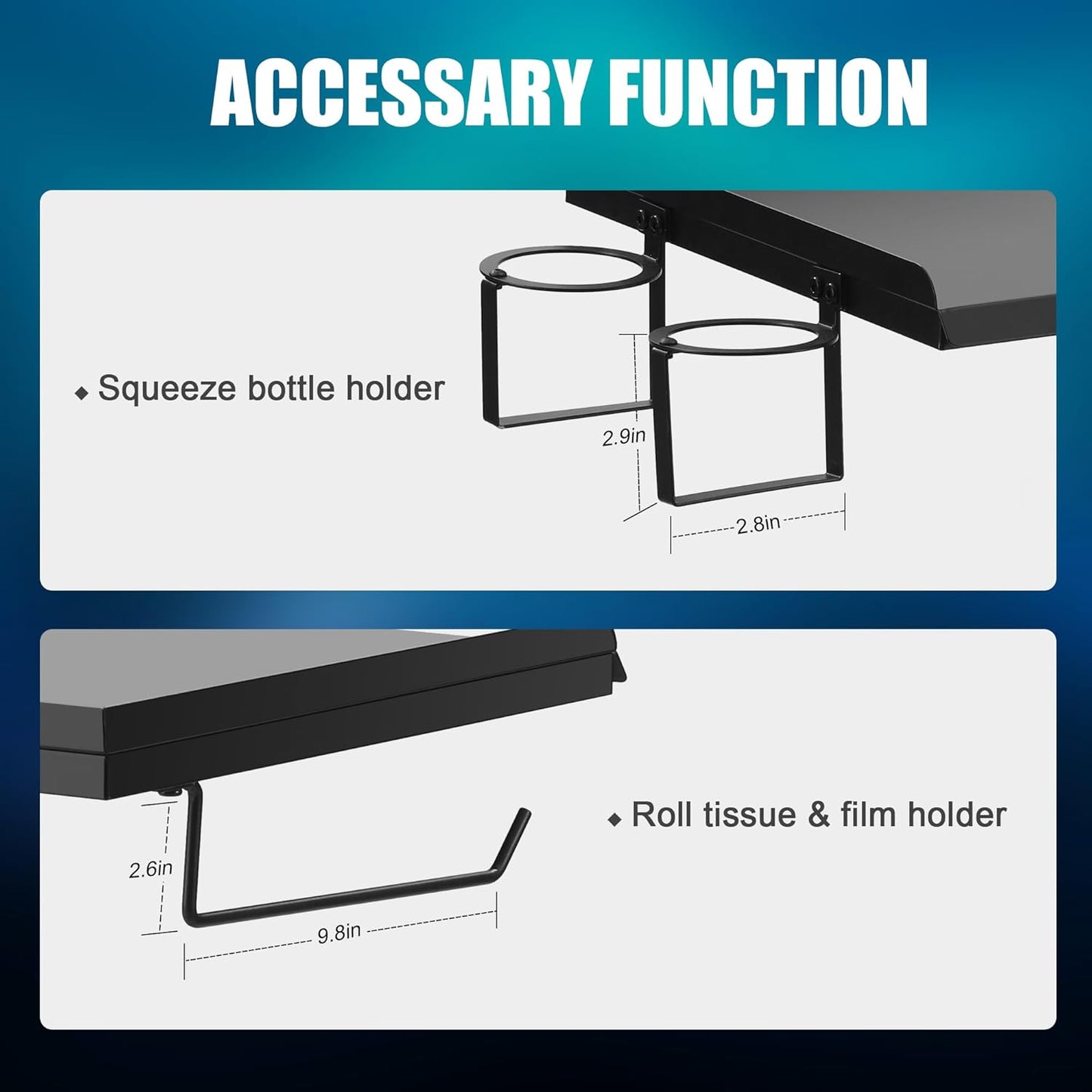 Premium Large Double Tier Rolling Workstation Table - 360° Mute Wheels for Tattoo & Beauty Salon | Storage Tray Included