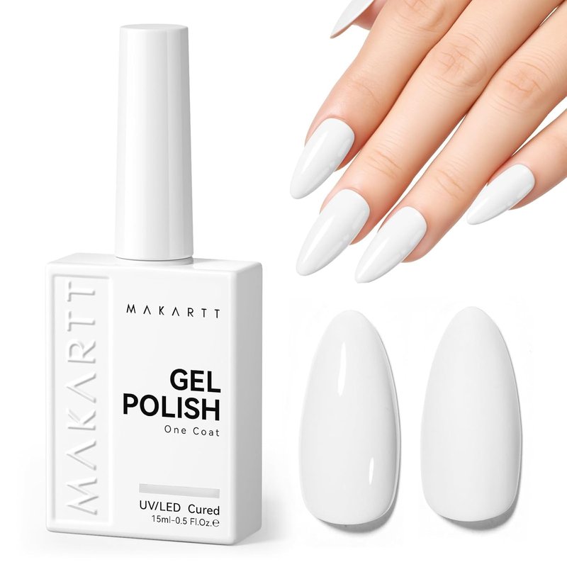 Ultra-Pigmented White Gel Nail Polish - High Gloss 15ml | Perfect for French Tips & Nail Art