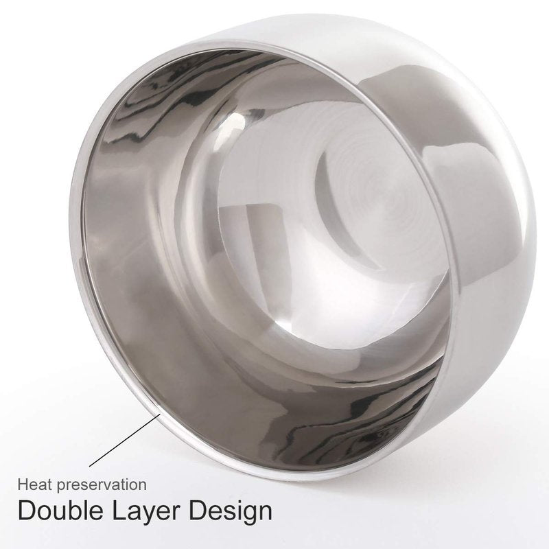 Akstore Men's Durable Shave Soap Cup Stainless Steel Heat Insulation Smooth Shaving Mug Bowl (Medium)
