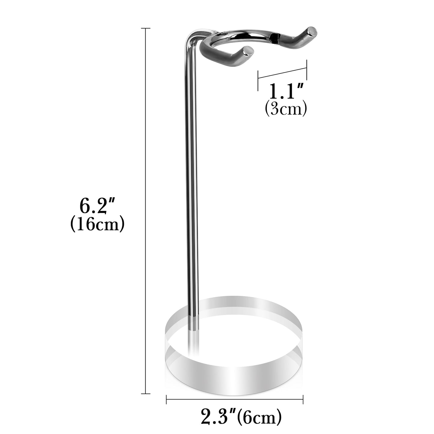 Linkidea Stainless Steel Razor Stand, Shaving Holder Weighted Acrylic Base, Compatible with Gillette ProGlide Power, Merkur 23C, Schick Hydro Sensitive (Silver)