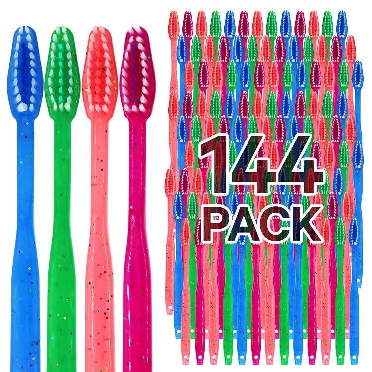 Kids Disposable Toothbrushes with Bubblegum Paste Pack – Individually Wrapped, 144 Count