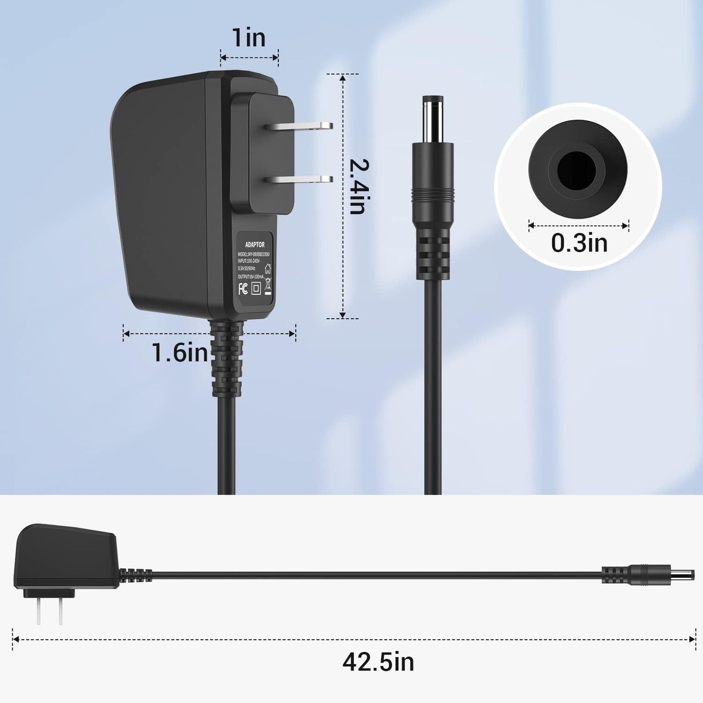 Xxszhy 8V Power Cord Fit for Philips Norelco HQ840 Multigroom Series 3000 MG3750 MG3750/10 MG3750/50 MG3750/60 MG3760 MG3760/50 Electric Shaver Trimmer Razor Replacement Charger Supply