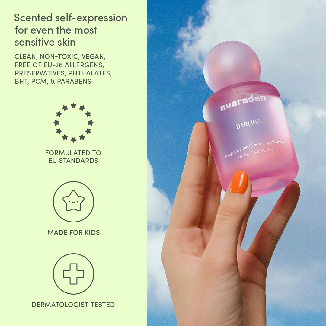 Evereden Hair & Body Mist - Darling | Clean Vegan Fragrance Spray for Teen Girls in Aesthetic Bottle