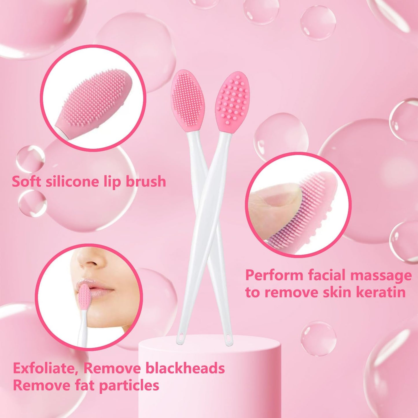 Pore Cleansing Silicone Facial Brush Set - Double-Sided Exfoliating Massager for Blackhead Removal | 10pcs