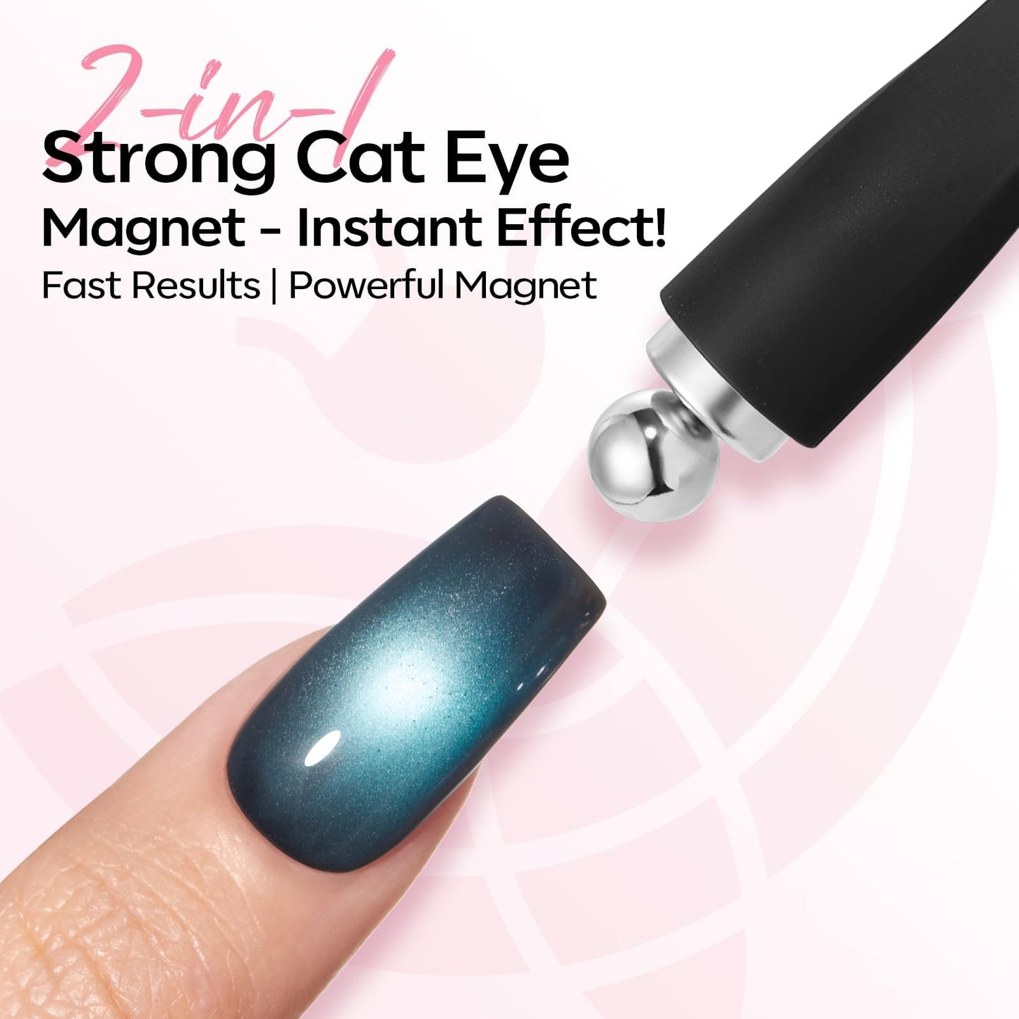 Modelones Cat Eye Magnet Black 8-in-1 Tool Strong Magnetic for Cateye Gel Polish