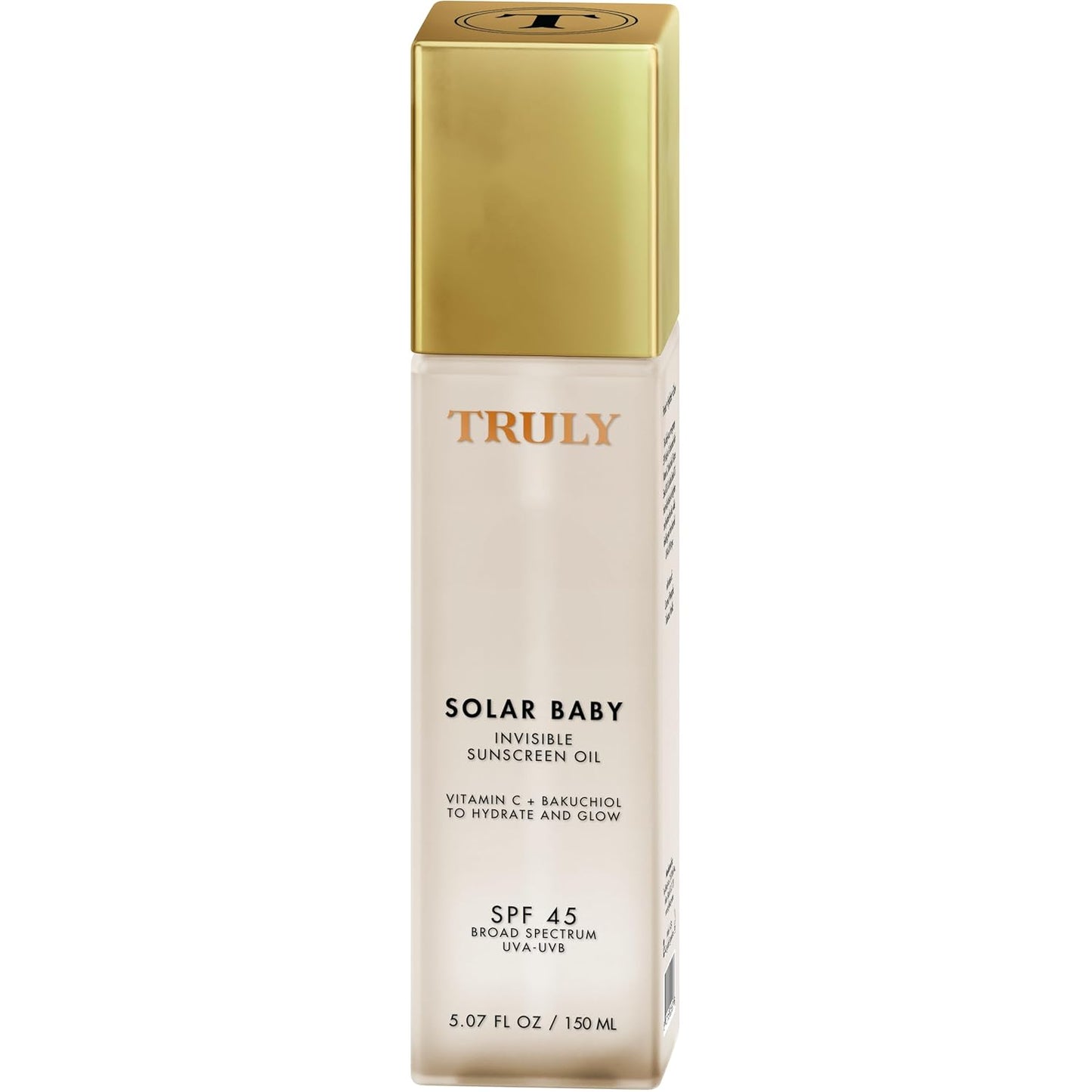 Truly Beauty Solar Baby SPF 45 Sunscreen Oil - Lightweight, No White Cast | 3.1 fl oz for Glowing Skin