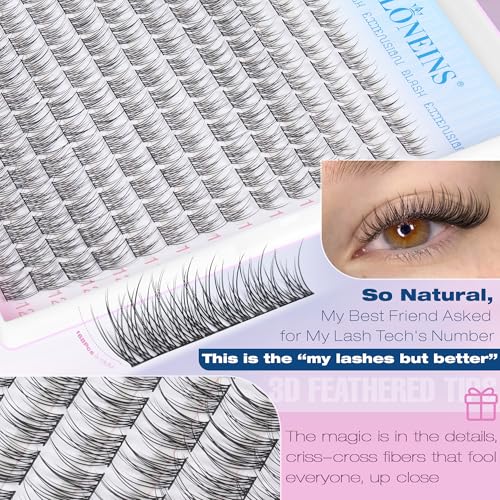 U-Natural 9-12MM Wispy Lash Clusters 168pcs Natural Look Eyelash Extensions