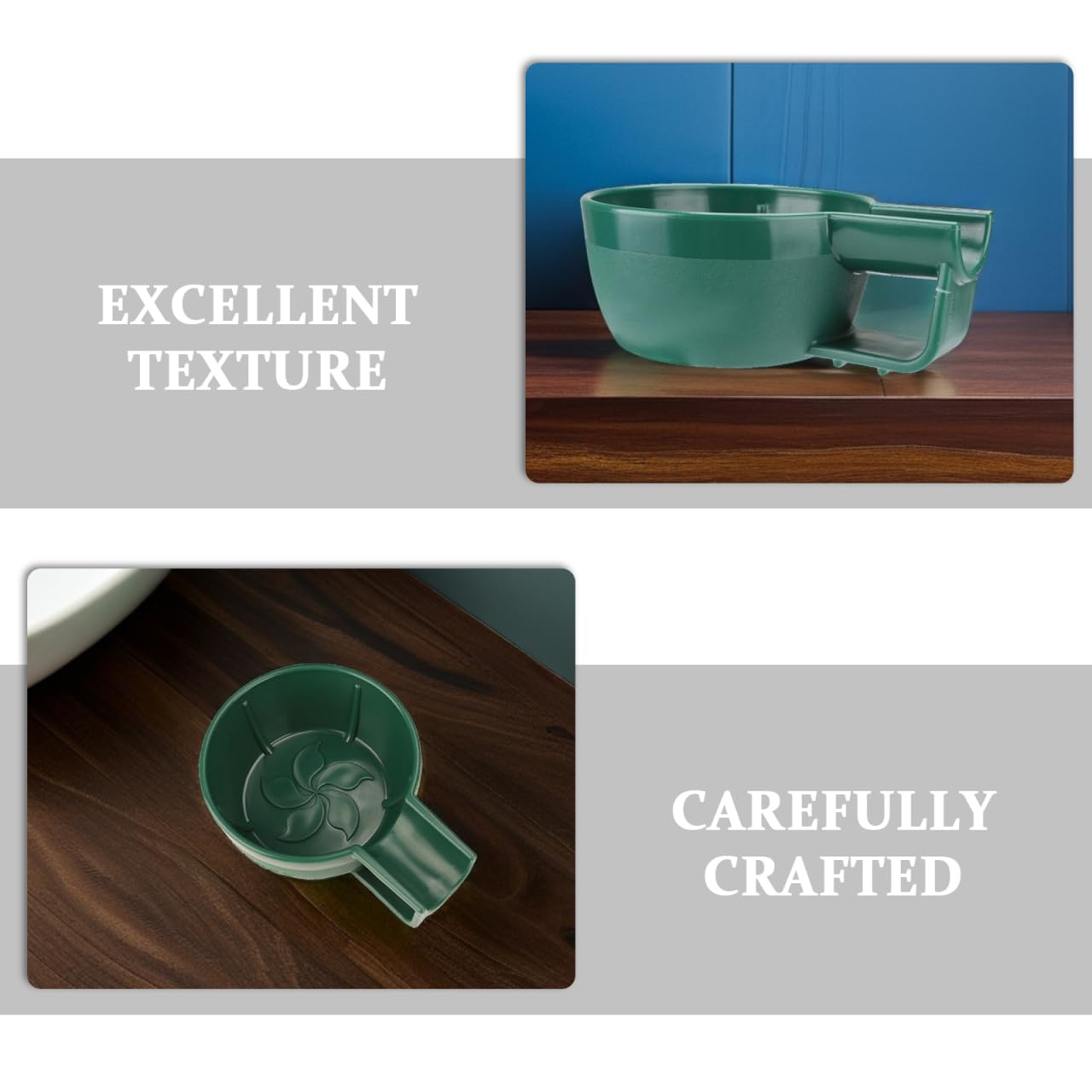 Shaving Bowl for Men - Deep Plastic Shave Soap Bowl with Large Wide Mouth and Anti-Slip Base for Rich Lathering at Home or Barber 6.29 X 4.72 X 2.36 Inches