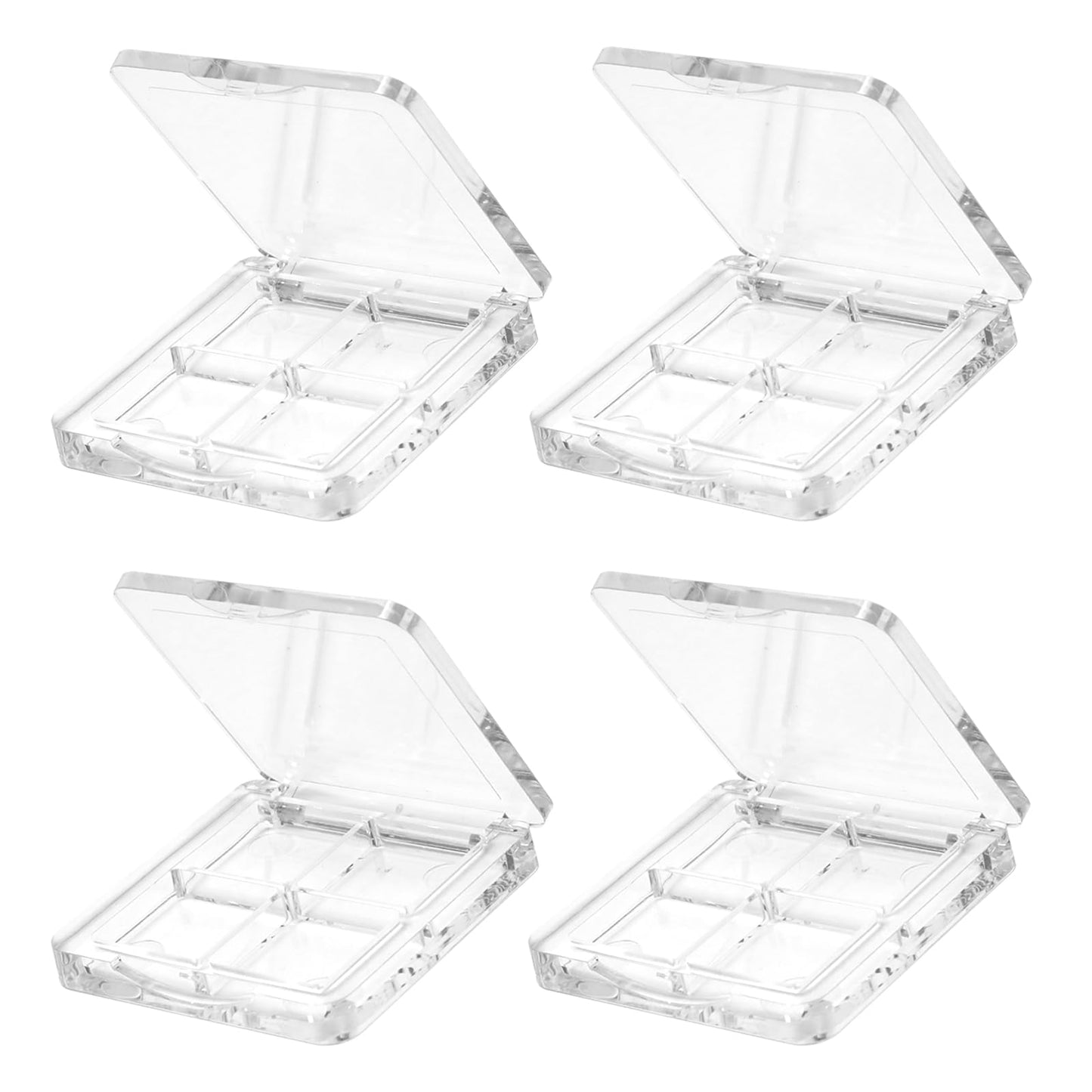 Gallipower 4 Pcs Empty Lipstick Palette,Transparent Eyeshadow Powder Makeup Palette Pigment Tray,Refillable Makeup Container Holder Case for Women Girls Ladies